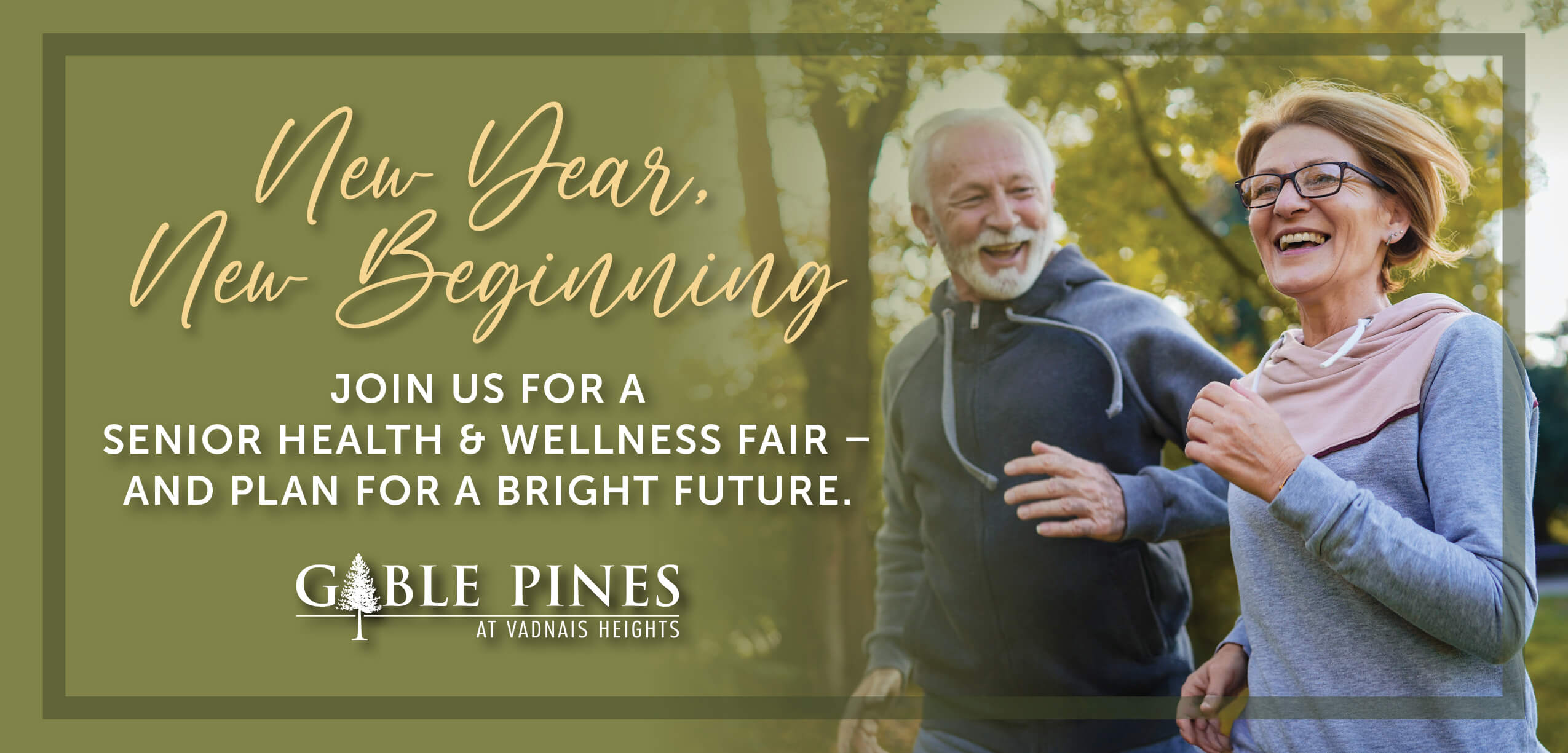 seniors running on health and wellness fair flyer